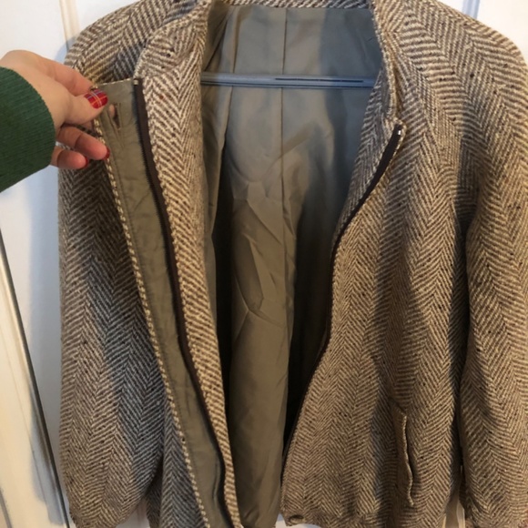 Men's Brown Herringbone Shirt Jacket - Picture 2 of 11